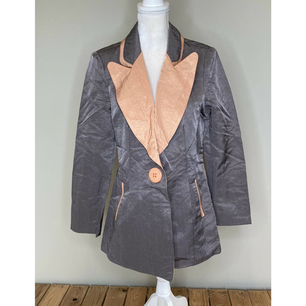 SONG & SUNG One Button Fitted Blazer Jacket Small